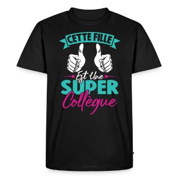 Cette Fille Est Une Super Collègue - T-shirt Premium bio Homme - noir - Devant - Nico (187cm)