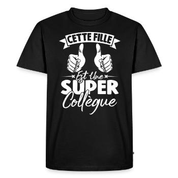 Cette Fille Est Une Super Collègue - T-shirt Premium bio Homme - noir - Devant - Nico (187cm)
