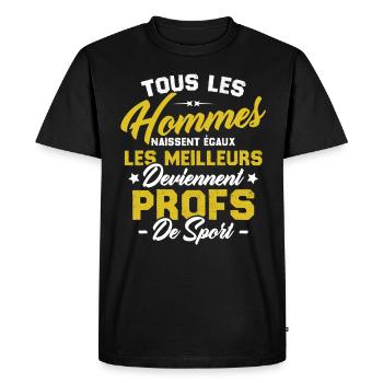 Les meilleurs hommes deviennent profs de sport - T-shirt Premium bio Homme - noir - Devant - Nico (187cm)