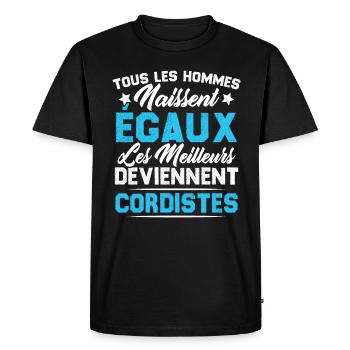 Les Meilleurs Hommes Deviennent Cordistes - T-shirt Premium bio Homme - noir - Devant - Nico (187cm)