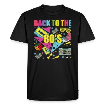 Back to the 80s - Men's Premium Organic T-Shirt - black - Front - Nico (187cm)