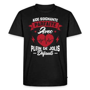 Aide soignante parfaite, Cadeau Aide soignante - T-shirt Premium bio Homme - noir - Devant - Nico (187cm)