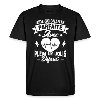 Aide soignante parfaite, Cadeau Aide soignante - T-shirt Premium bio Homme - noir - Devant - Nico (187cm)