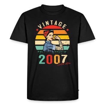 2007 Vintage Édition limitée Cadeau Femmes - T-shirt Premium bio Homme - noir - Devant - Nico (187cm)