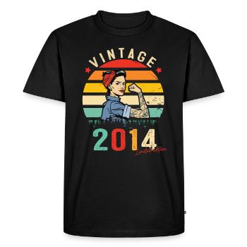 2014 Vintage Édition limitée Cadeau Femmes - T-shirt Premium bio Homme - noir - Devant - Nico (187cm)