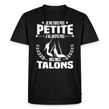 Je ne suis pas petite, Cadeau humour femme - T-shirt Premium bio Homme - noir - Devant - Nico (187cm)