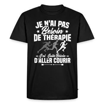 J'ai juste besoin d'aller courir - Humour cadeau - T-shirt Premium bio Homme - noir - Devant - Nico (187cm)