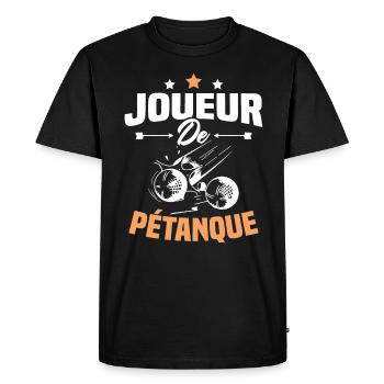 Joueur De Pétanque, Humour Cadeau Pétanque - T-shirt Premium bio Homme - noir - Devant - Nico (187cm)