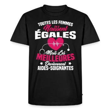 Les meilleures femmes deviennent aides-soignantes - T-shirt Premium bio Homme - noir - Devant - Nico (187cm)