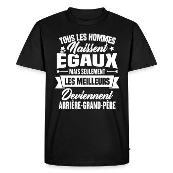 Les meilleurs hommes deviennent Arrière grand-père - T-shirt Premium bio Homme - noir - Devant - Nico (187cm)