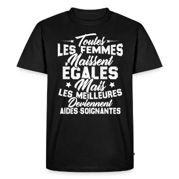 Les meilleures femmes deviennent aides-soignantes - T-shirt Premium bio Homme - noir - Devant - Nico (187cm)