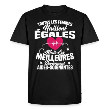 Les meilleures femmes deviennent aides-soignantes - T-shirt Premium bio Homme - noir - Devant - Nico (187cm)