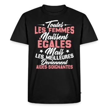 Les meilleures femmes deviennent aides-soignantes - T-shirt Premium bio Homme - noir - Devant - Nico (187cm)