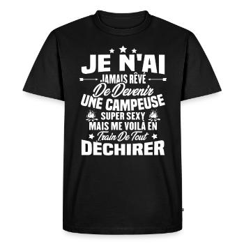 Je n'ai jamais rêvé de devenir une campeuse sexy - T-shirt Premium bio Homme - noir - Devant - Nico (187cm)