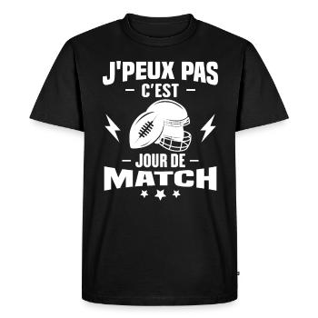 J'peux pas c'est jour de match rugby - T-shirt Premium bio Homme - noir - Devant - Nico (187cm)