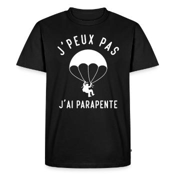 J'peux Pas j'ai Parapente, Cadeau Parapentiste - T-shirt Premium bio Homme - noir - Devant - Nico (187cm)