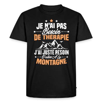 Cadeau J'ai juste besoin d'aller à la montagne - T-shirt Premium bio Homme - noir - Devant - Nico (187cm)