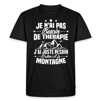 Cadeau J'ai juste besoin d'aller à la montagne - T-shirt Premium bio Homme - noir - Devant - Nico (187cm)