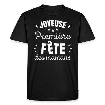 Joyeuse première fête des mamans Humour cadeau - T-shirt Premium bio Homme - noir - Devant - Nico (187cm)