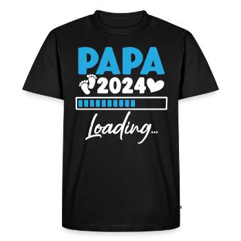 Papa 2024 Loading Annonce Grossesse Futur Papa - T-shirt Premium bio Homme - noir - Devant - Nico (187cm)