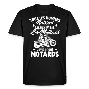 Les meilleurs hommes deviennent motards - T-shirt Premium bio Homme - noir - Devant - Nico (187cm)