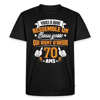Voici à Quoi Ressemble Un Beau Gosse 70 ans Cadeau - T-shirt Premium bio Homme - noir - Devant - Nico (187cm)