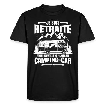 Je suis retraité et piloter un camping-car Cadeau - T-shirt Premium bio Homme - noir - Devant - Nico (187cm)