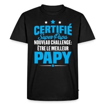 Cadeau nouveau challenge être le meilleur papy - T-shirt Premium bio Homme - noir - Devant - Nico (187cm)