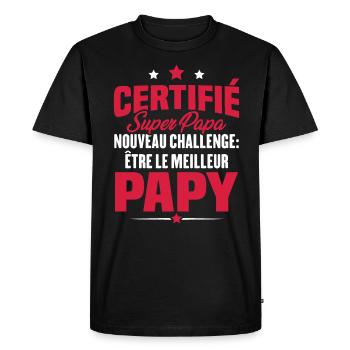 Cadeau nouveau challenge être le meilleur papy - T-shirt Premium bio Homme - noir - Devant - Nico (187cm)