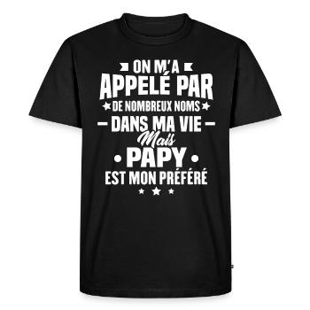On m'a appelé par de nombreux nom papy mon préféré - T-shirt Premium bio Homme - noir - Devant - Nico (187cm)