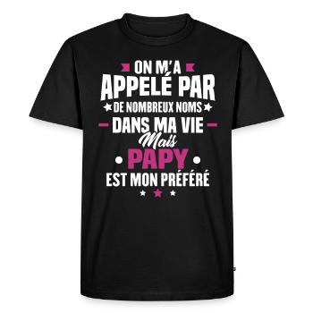On m'a appelé par de nombreux nom papy mon préféré - T-shirt Premium bio Homme - noir - Devant - Nico (187cm)