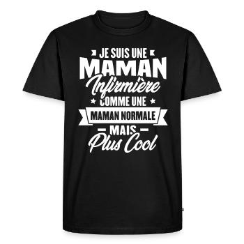 Maman infirmière comme une Maman normale plus cool - T-shirt Premium bio Homme - noir - Devant - Nico (187cm)