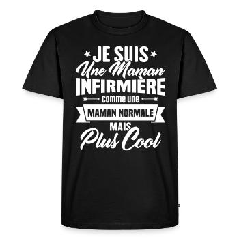 Maman infirmière comme une Maman normale plus cool - T-shirt Premium bio Homme - noir - Devant - Nico (187cm)