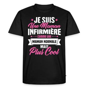 Maman infirmière comme une Maman normale plus cool - T-shirt Premium bio Homme - noir - Devant - Nico (187cm)