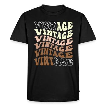 Vintage - Cadeau parfait pour grand-père - T-shirt Premium bio Homme - noir - Devant - Nico (187cm)