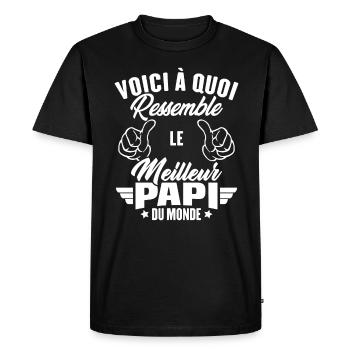 Voici à quoi ressemble le meilleur papi du monde - T-shirt Premium bio Homme - noir - Devant - Nico (187cm)