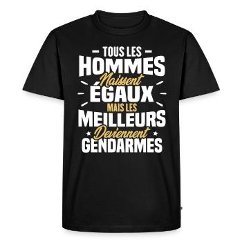 Les meilleurs hommes deviennent gendarmes - T-shirt Premium bio Homme - noir - Devant - Nico (187cm)