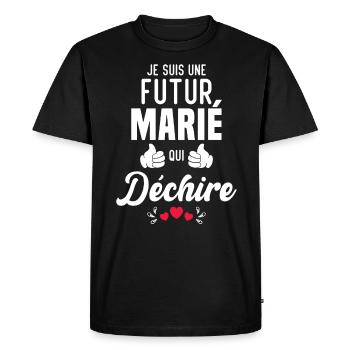 Cadeau Je suis un futur marié qui déchire - T-shirt Premium bio Homme - noir - Devant - Nico (187cm)