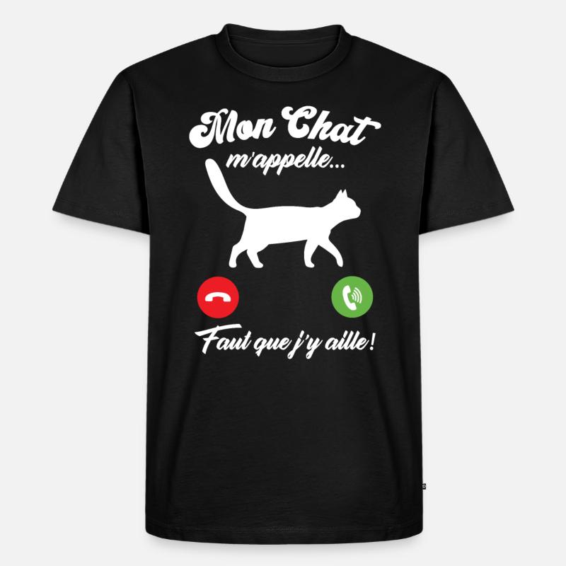 Mon chat m'appelle - T-shirt Premium bio Homme - noir