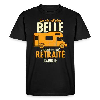 Retraité et camping-cariste humour cadeau - T-shirt Premium bio Homme - noir - Devant - Nico (187cm)