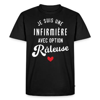 Je suis une Infirmière avec option Râleuse - T-shirt Premium bio Homme - noir - Devant - Nico (187cm)