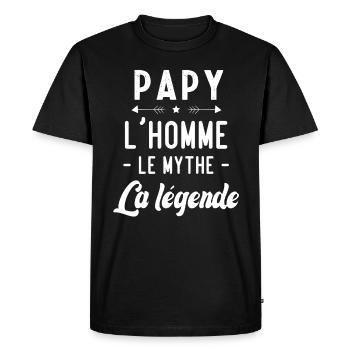 Papy l'homme le mythe la légende humour cadeau - T-shirt Premium bio Homme - noir - Devant - Nico (187cm)