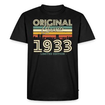 Cadeau d'anniversaire vintage 1933 édition limitée - T-shirt Premium bio Homme - noir - Devant - Nico (187cm)