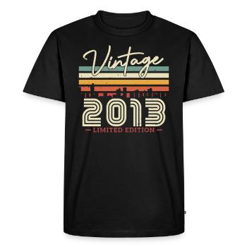 Vintage and retro birthday gift 2013 - Men's Premium Organic T-Shirt - black - Front - Nico (187cm)