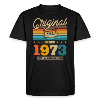 Original depuis 1973 - Edition limitée - T-shirt Premium bio Homme - noir - Devant - Nico (187cm)
