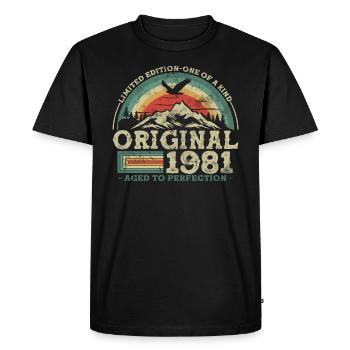 Original depuis 1981 Édition limitée - T-shirt Premium bio Homme - noir - Devant - Nico (187cm)