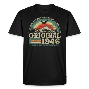 Original since 1946 Limited Edition - Men's Premium Organic T-Shirt - black - Front - Nico (187cm)