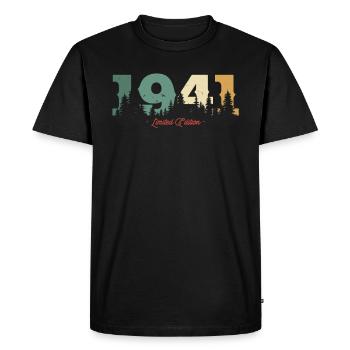 Vintage 1941 Birthday Gift - Men's Premium Organic T-Shirt - black - Front - Nico (187cm)