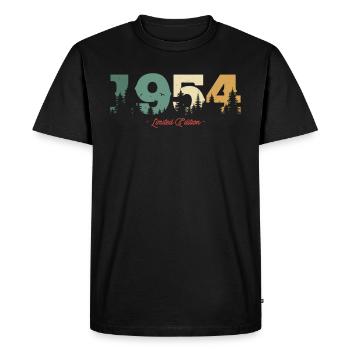 Cadeau 69e anniversaire - Millésime 1954 - T-shirt Premium bio Homme - noir - Devant - Nico (187cm)