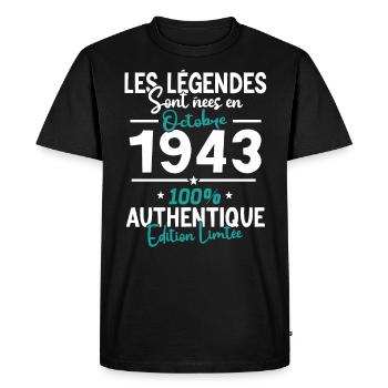 Legends of October 1943 - 80 years - Men's Premium Organic T-Shirt - black - Front - Nico (187cm)